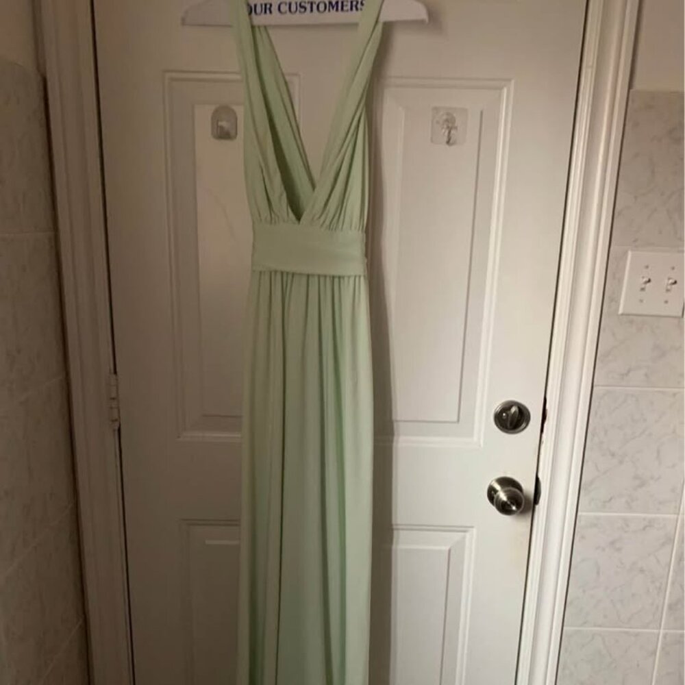ASOS Curve Sage Green Maxi Dress with Deep V-Neck